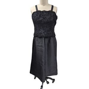 Montage Mon Cheri Black Polyester Formal Dress Fully Lined Beaded Lace Sz 16